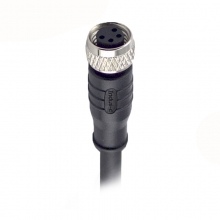 Cable Assembly, A Code - M8 4pins A code female straight molded cable, shielded, PVC, -10°C~+80°C, 24AWG 0.25mm²